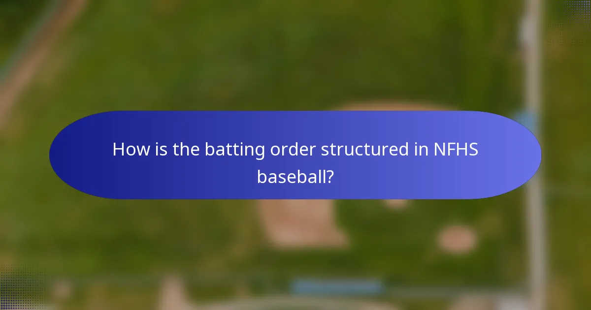 How is the batting order structured in NFHS baseball?