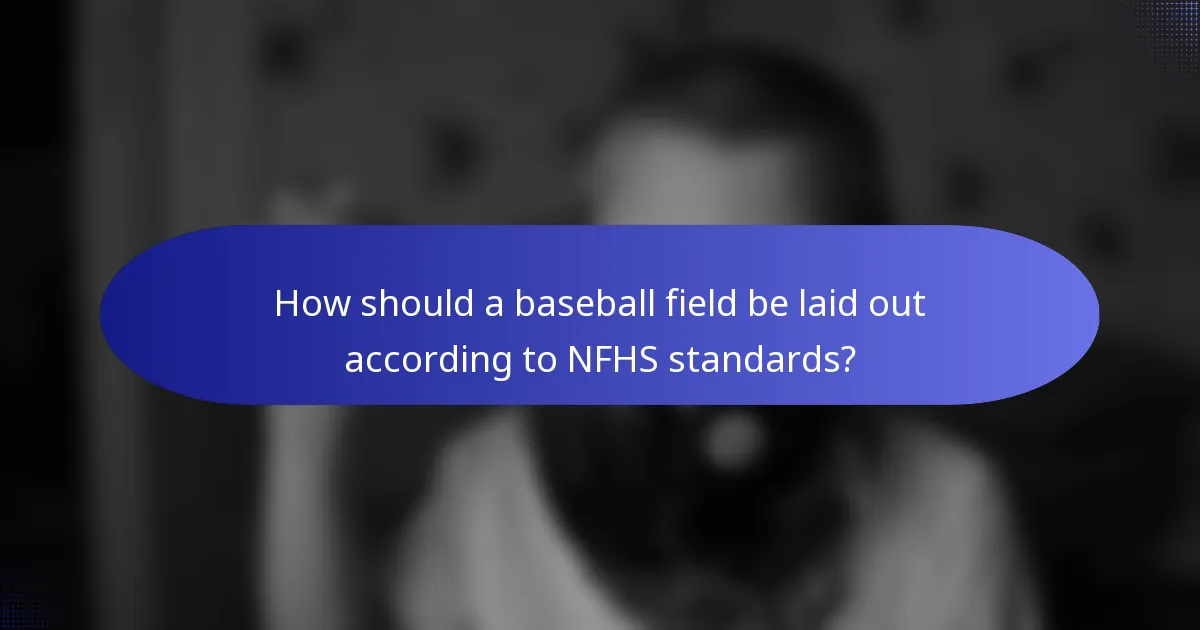 How should a baseball field be laid out according to NFHS standards?