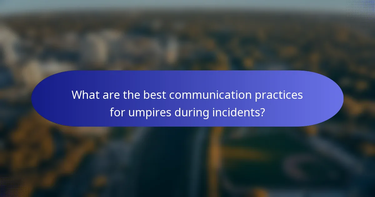 What are the best communication practices for umpires during incidents?