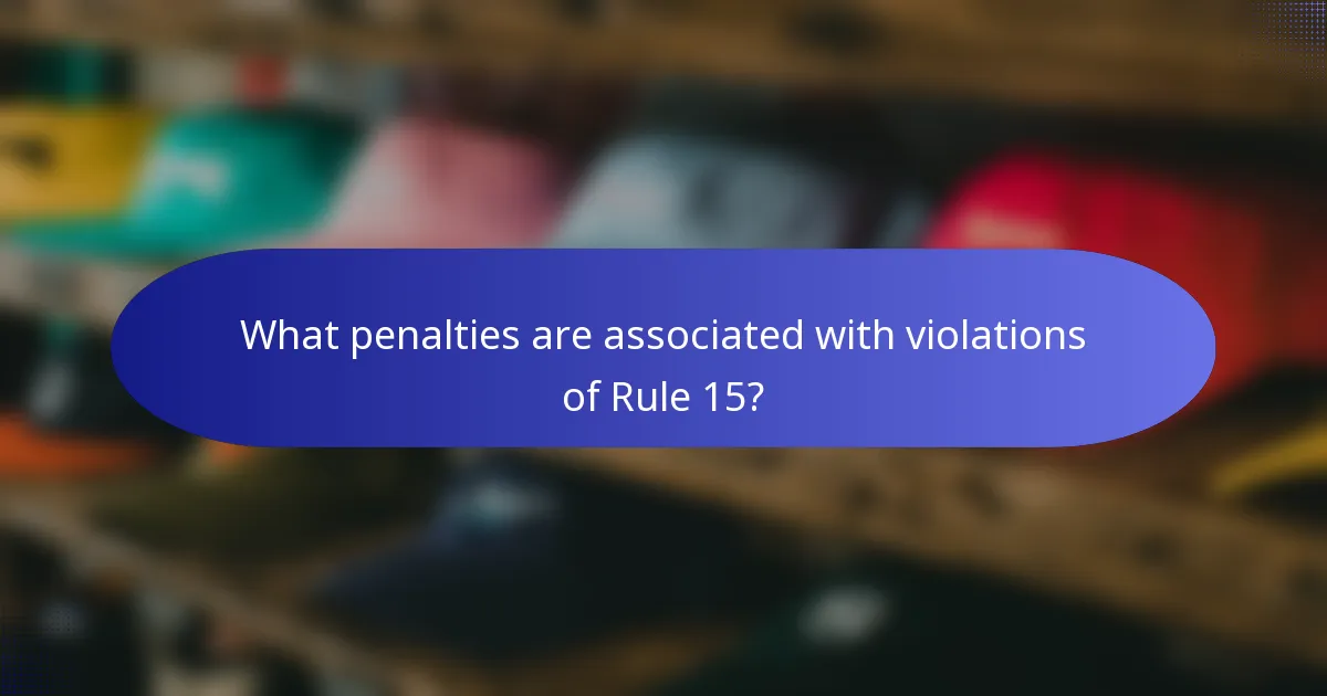 What penalties are associated with violations of Rule 15?