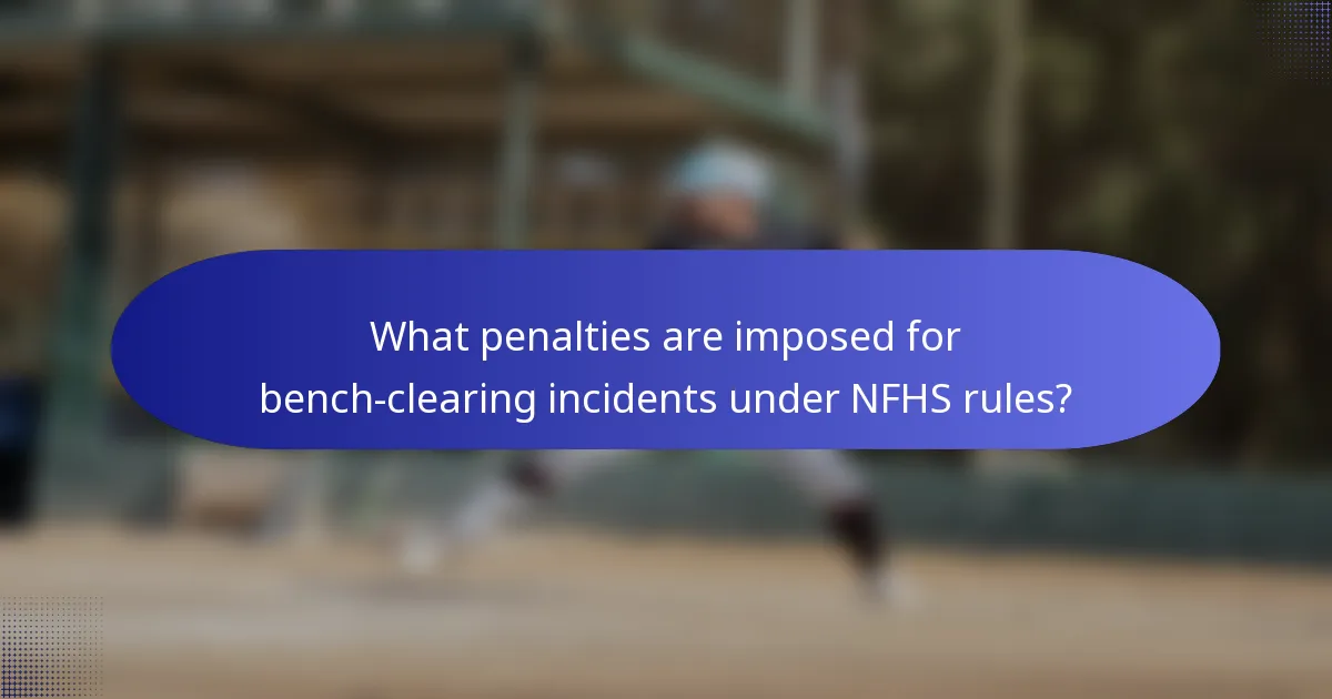 What penalties are imposed for bench-clearing incidents under NFHS rules?