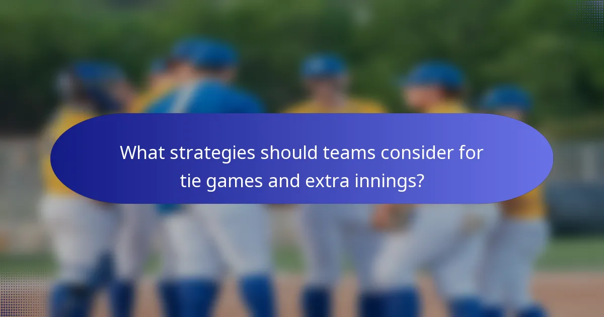 What strategies should teams consider for tie games and extra innings?
